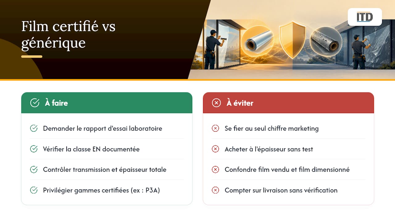 Infographie comparative des films certifiés versus génériques