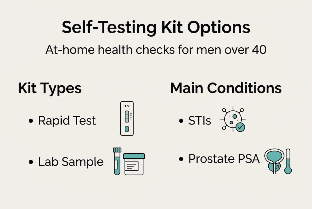Infographic of self-testing kit types and panels