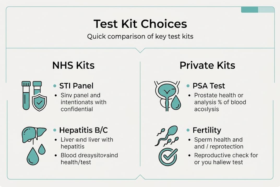 Infographic comparing home test kit options