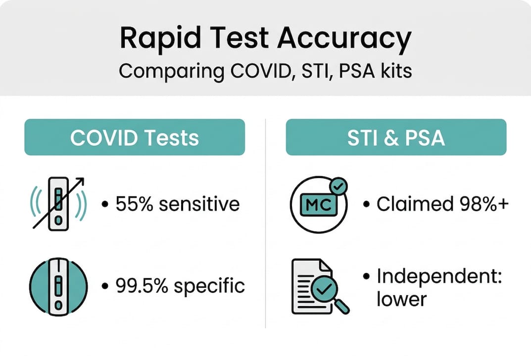 Infographic comparing rapid test accuracy