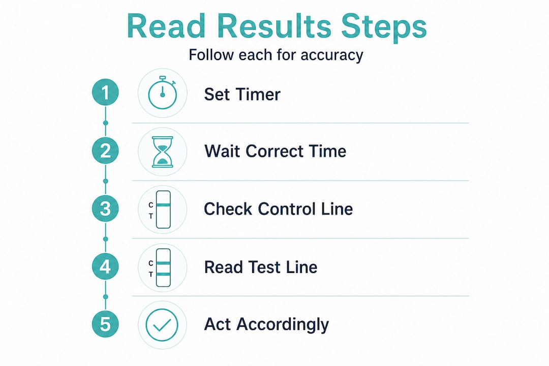 Step-by-step home test results infographic