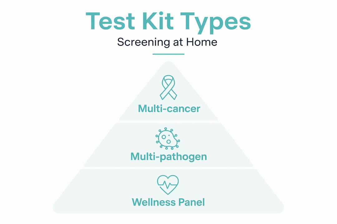 Hierarchy infographic of test kit types