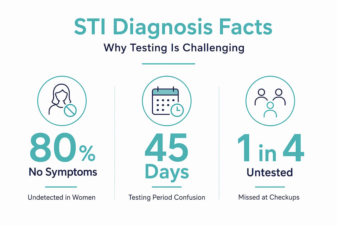 Infographic showing key STI diagnosis facts and statistics