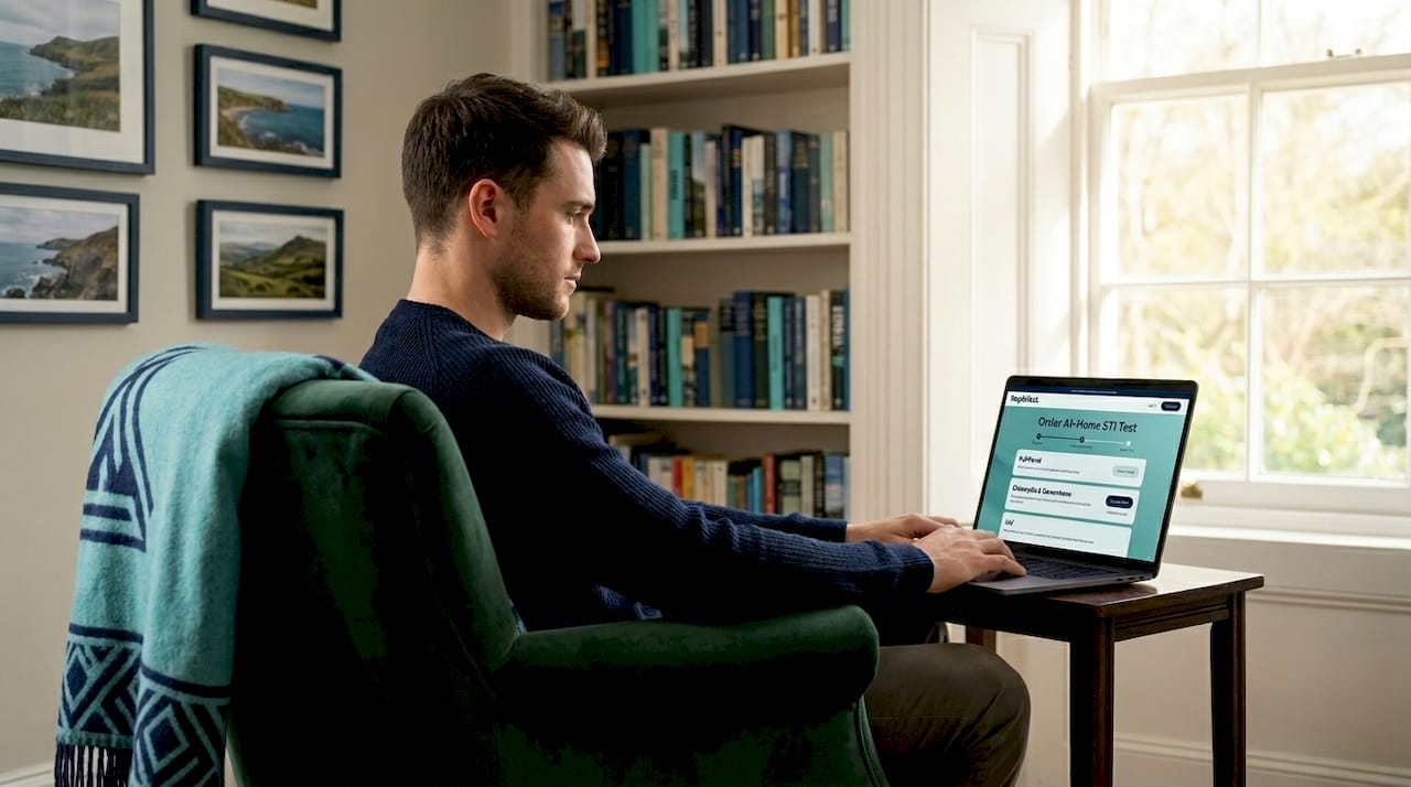 Man privately ordering STI test from home