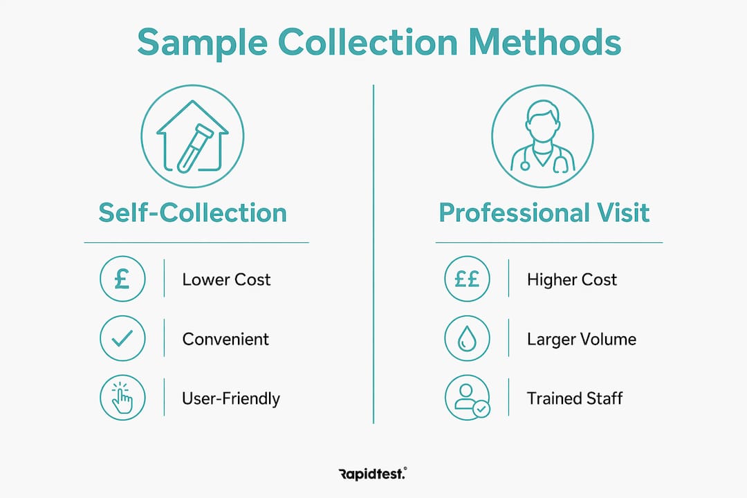 Infographic comparing self-collection kits and professional visits