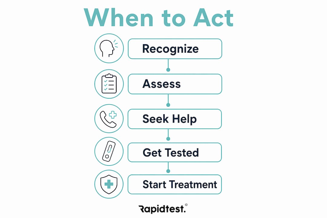 Infographic illustrating when to act on H pylori symptoms