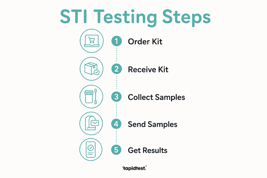 Infographic illustrating STI testing process steps
