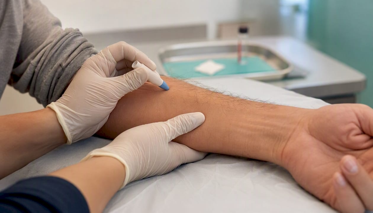 Clinical finger blood sample for PSA testing