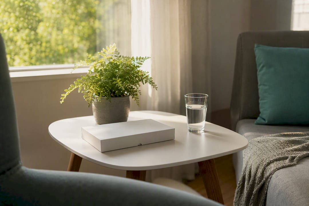At-home HIV test kit setup in private room