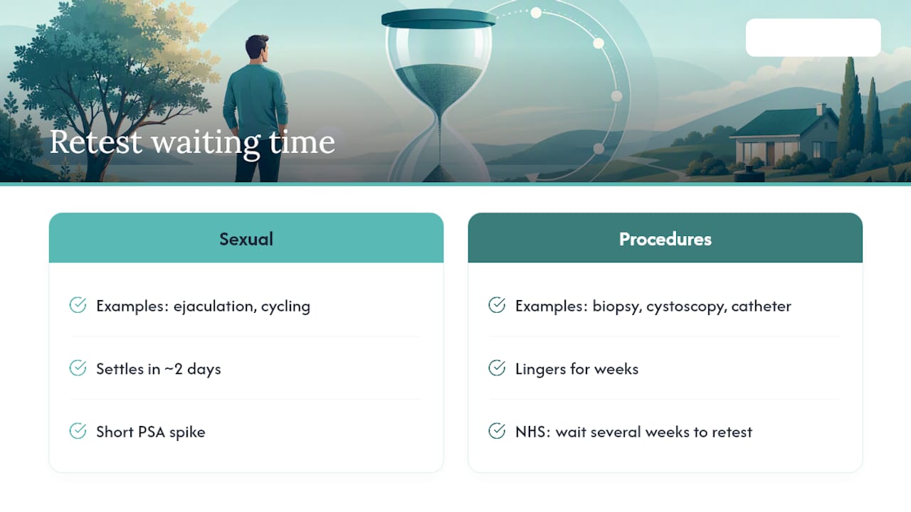 PSA retesting timeline after common triggers