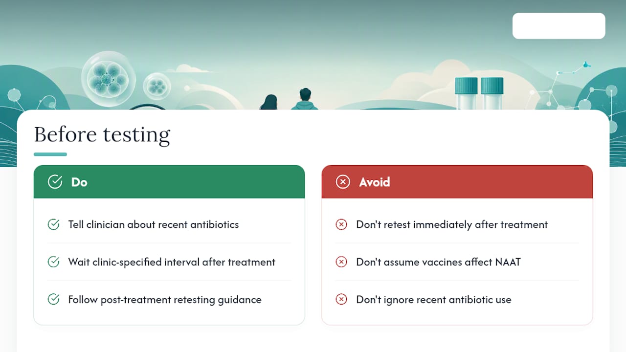 Does recent antibiotic use or vaccination affect your result? — overview diagram