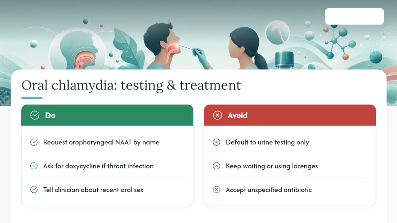 Why the conventional advice on oral chlamydia falls short — overview diagram