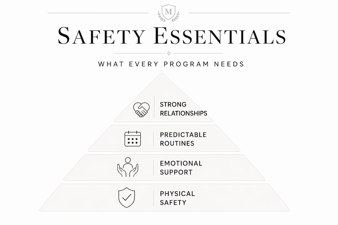 Hierarchy infographic of key safety elements