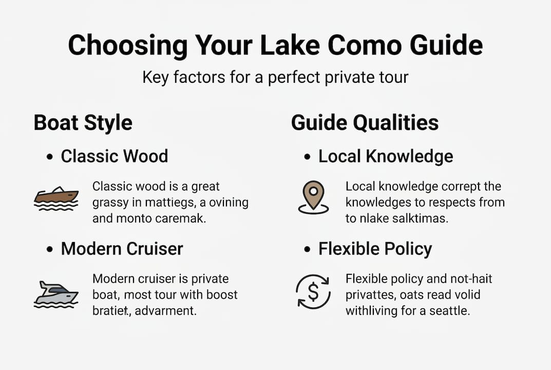 Infographic showing factors for choosing boat guide