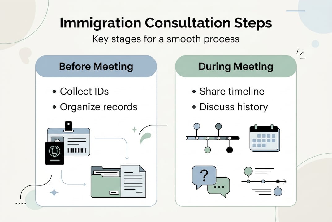 Infographic streamlining immigration consultation steps