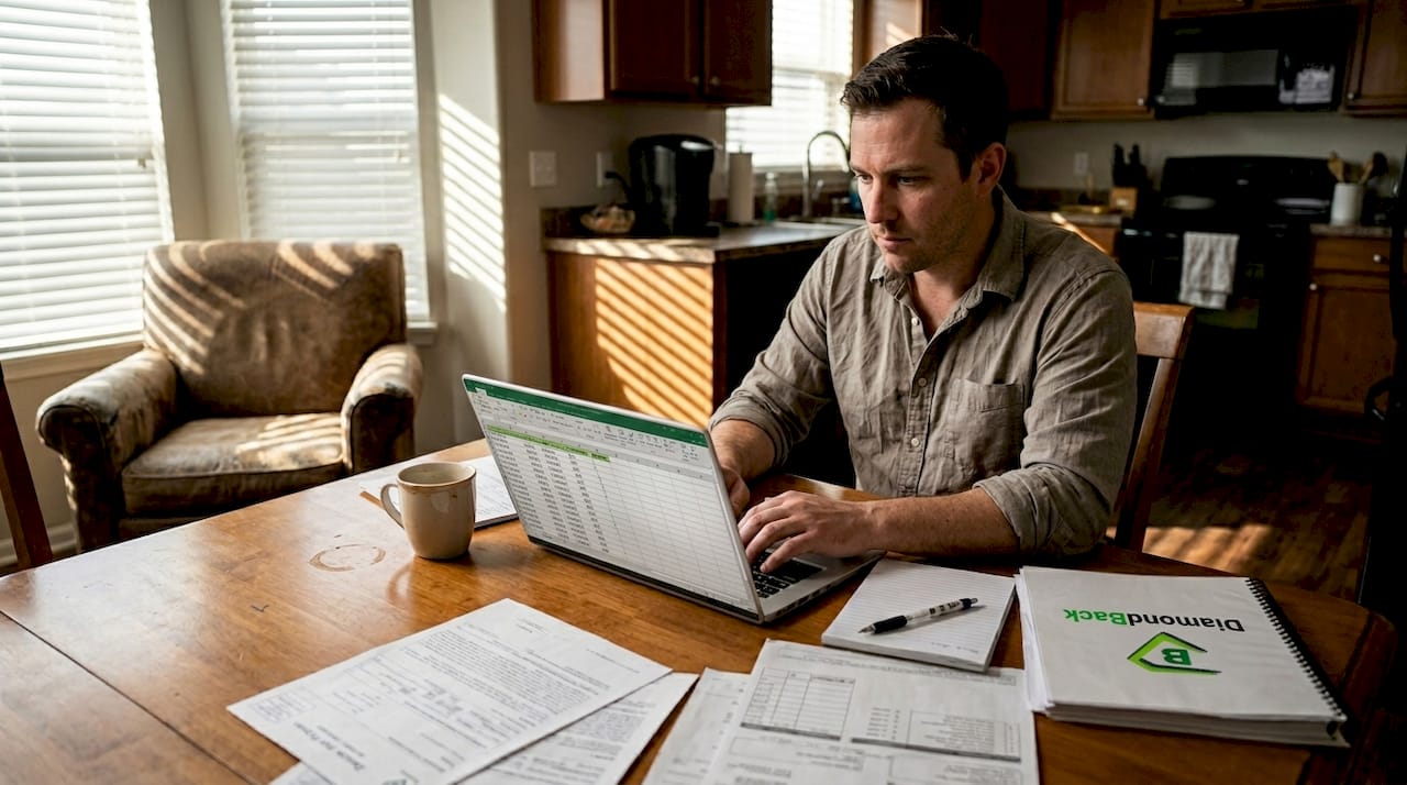 Administrator organizing fleet insurance paperwork