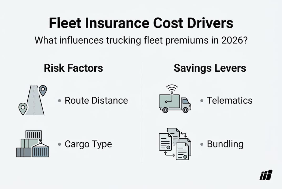 Infographic about key trucking fleet insurance cost drivers