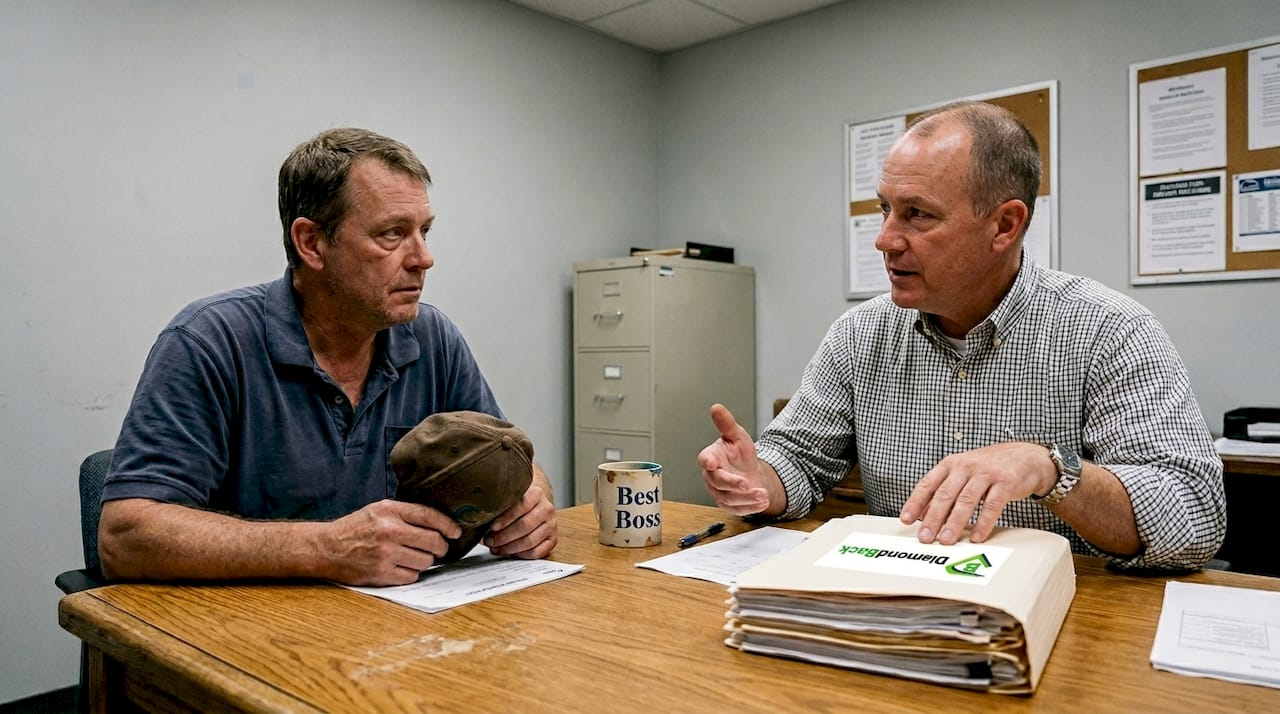 Manager interviews potential truck driver