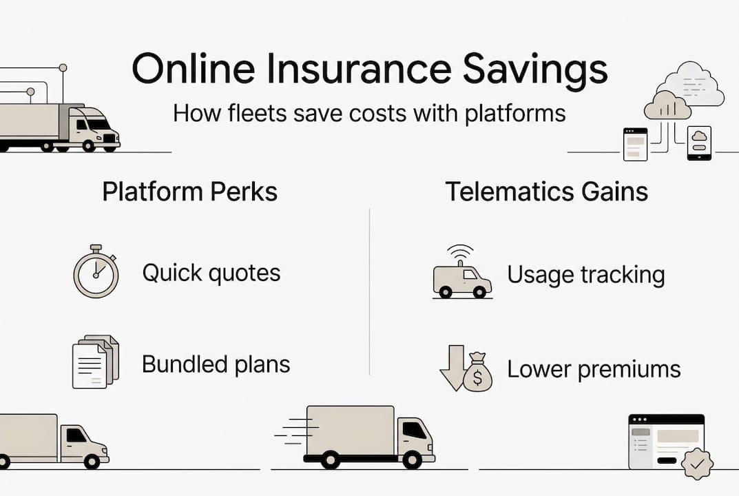 Infographic showing fleet insurance discounts and features
