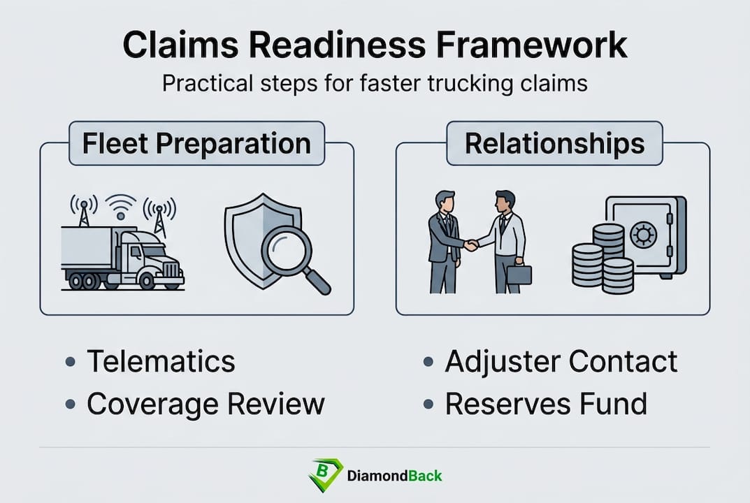 Infographic showing proactive claims readiness steps