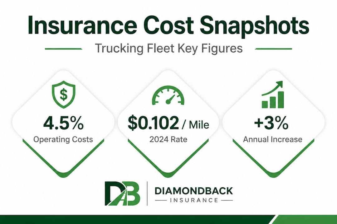 Infographic showing key trucking insurance cost statistics