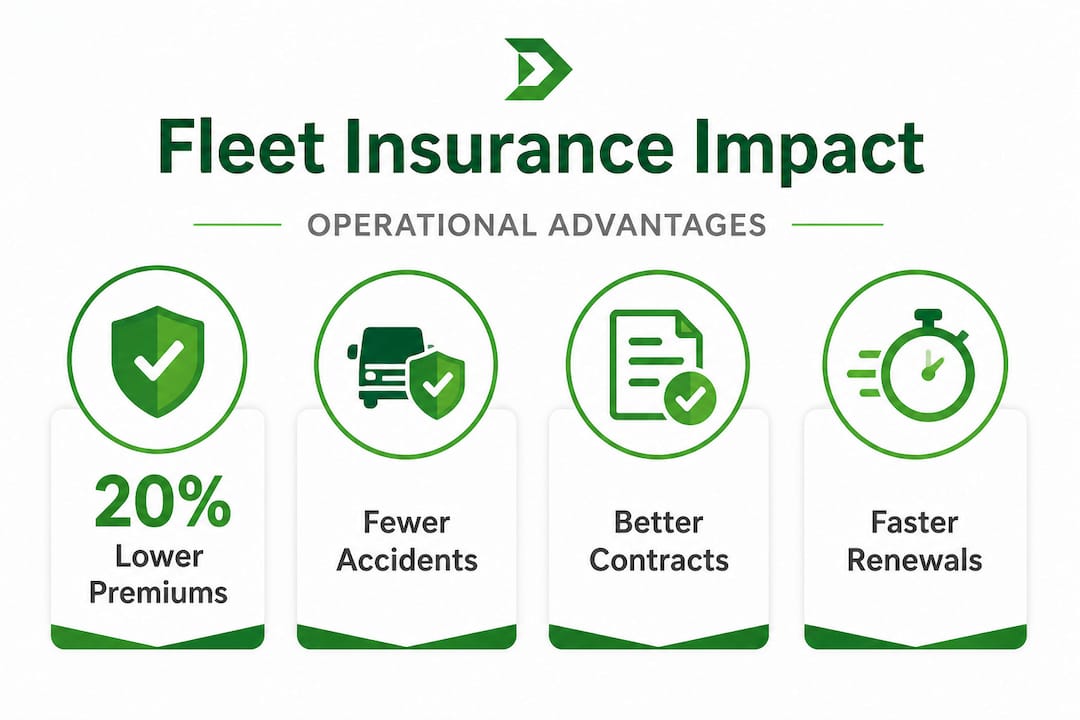 Infographic of fleet insurance benefits and stats