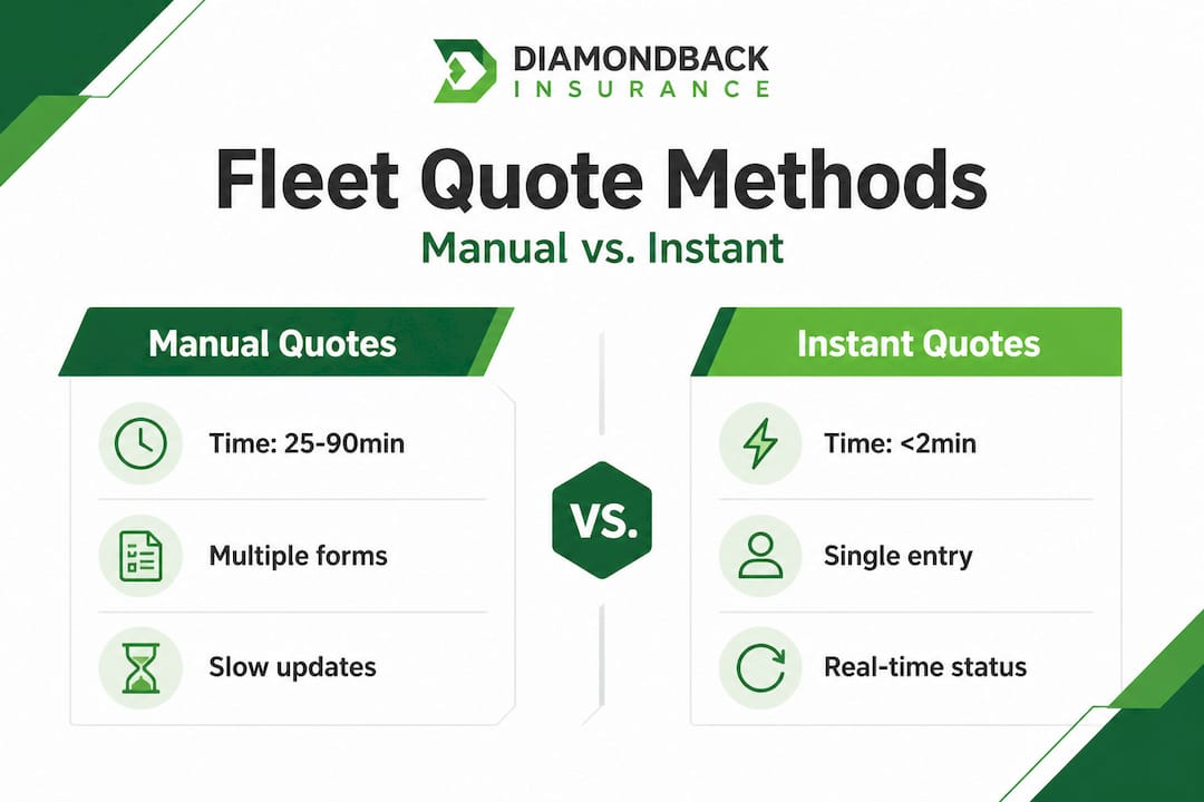 Infographic comparing manual and instant quoting methods