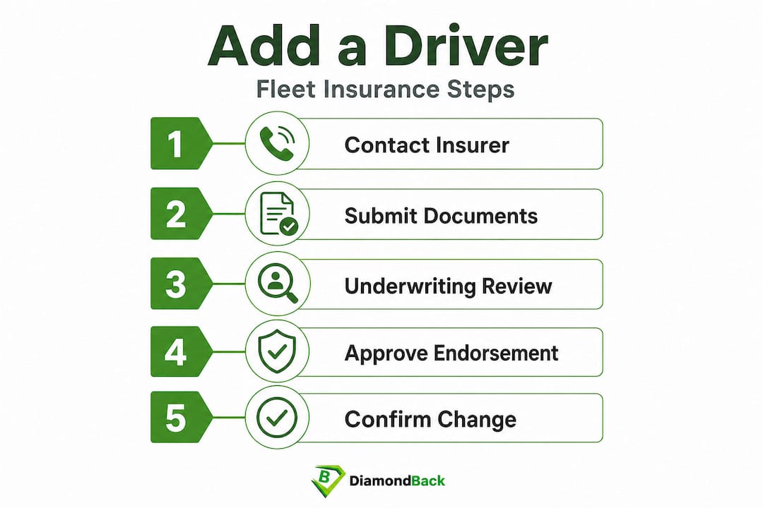 Infographic outlining steps to add a driver