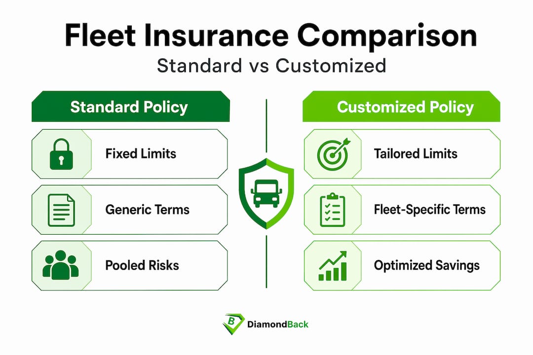 Infographic comparing standard and customized insurance