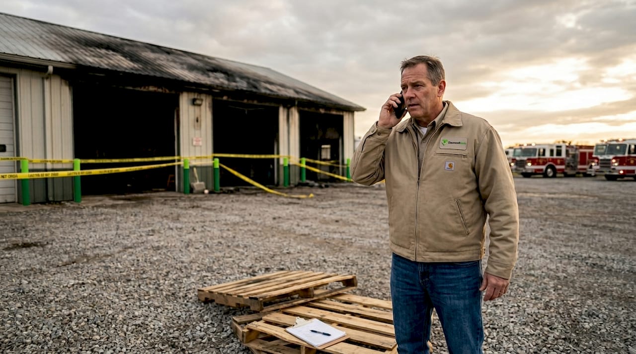 Trucking terminal closed after fire damage