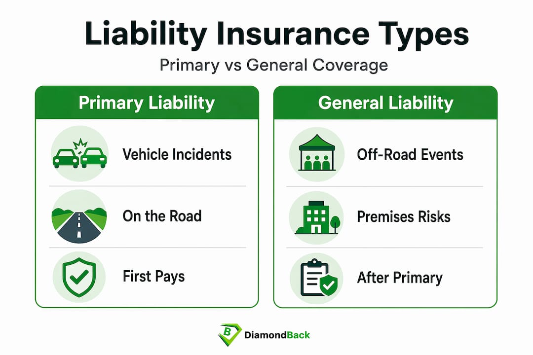 Infographic comparing primary and general liability coverage