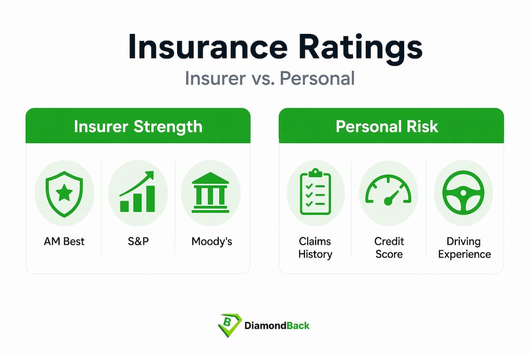 Infographic comparing insurer and personal ratings