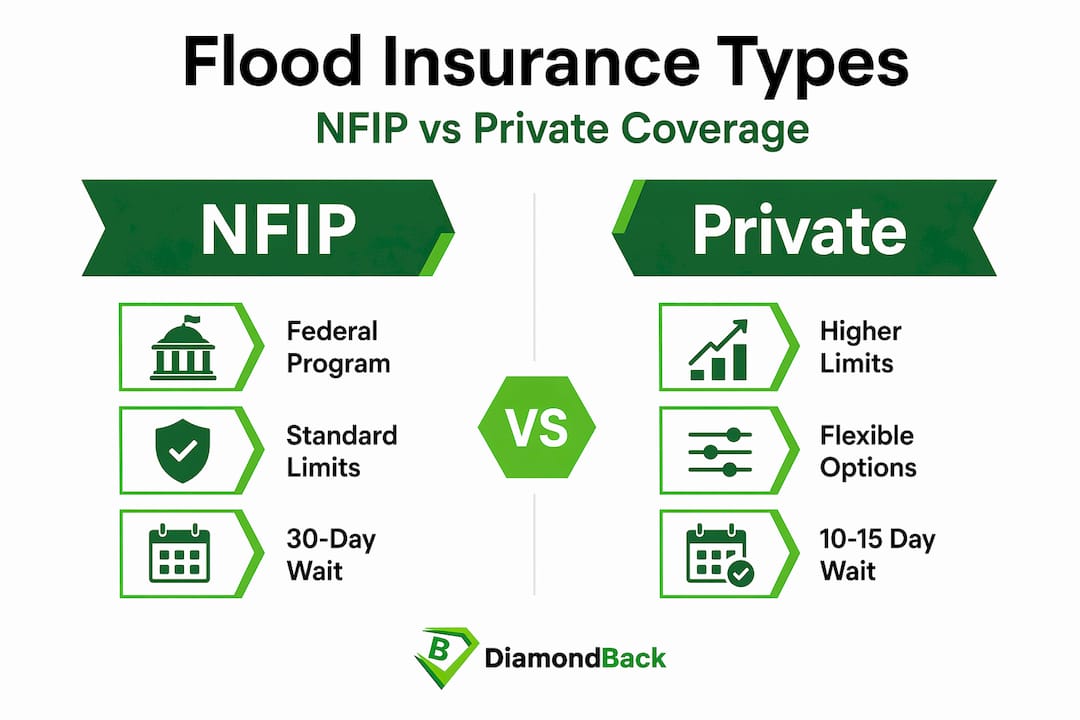 Infographic comparing NFIP and private flood insurance