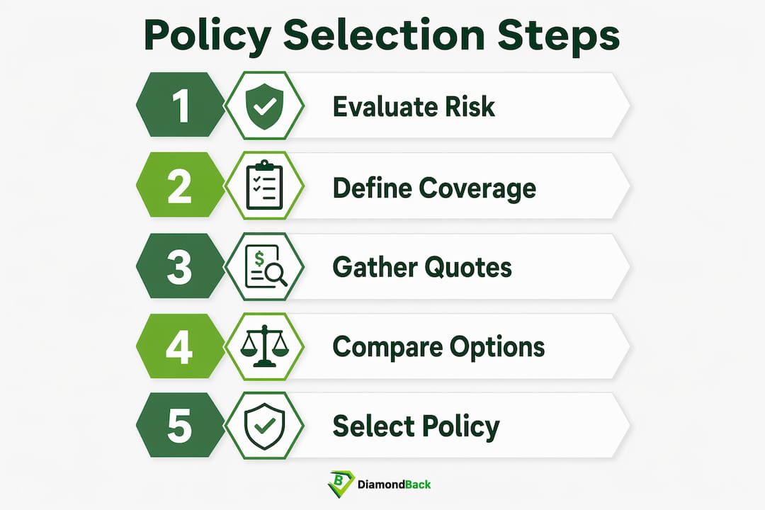 Infographic outlining trucking policy selection steps