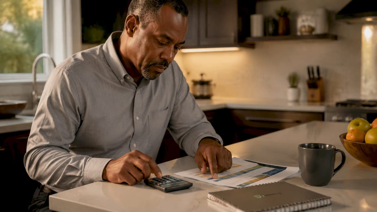 Hands calculating auto insurance coverage limits