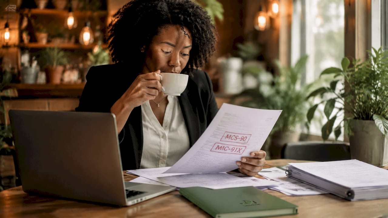 Agent processing trucking insurance regulatory forms