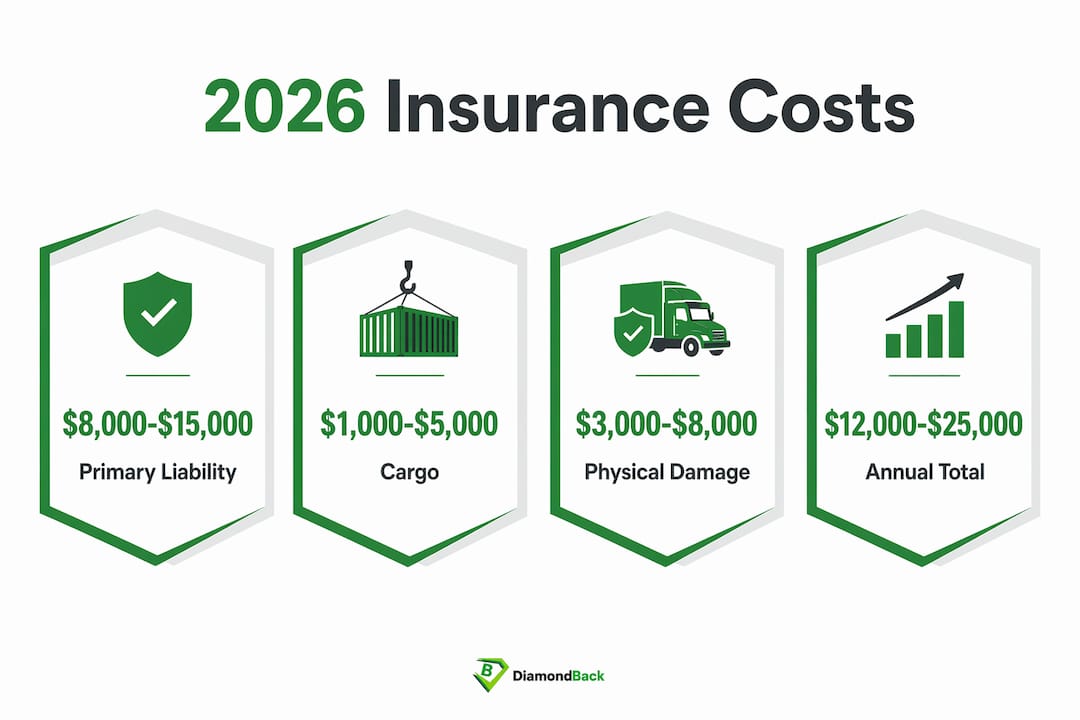 Infographic of 2026 trucking insurance cost ranges