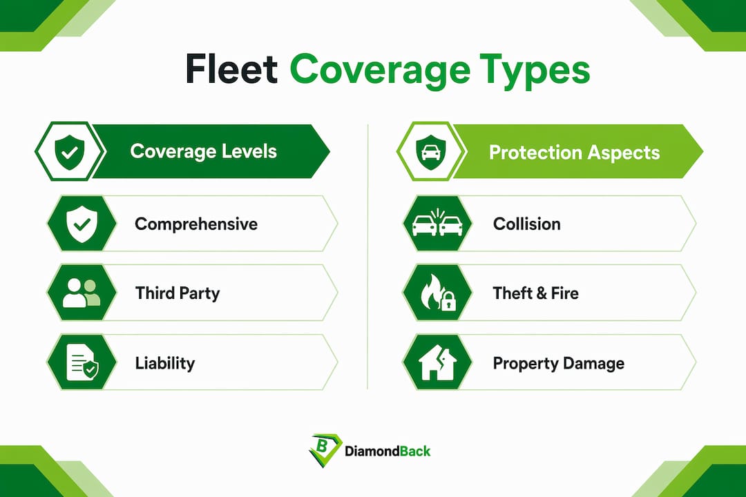 Infographic comparing fleet insurance coverage types