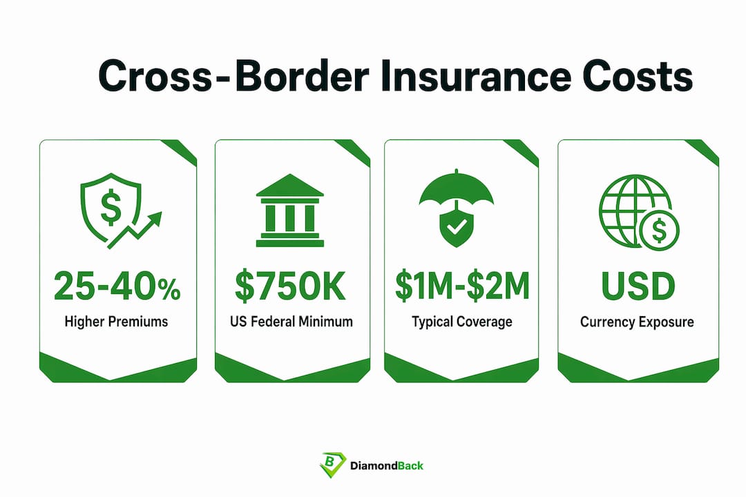 Infographic showing cross-border insurance costs statistics