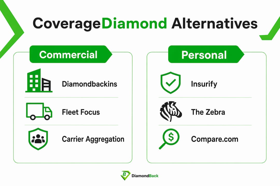 Infographic comparing commercial vs personal insurance platforms
