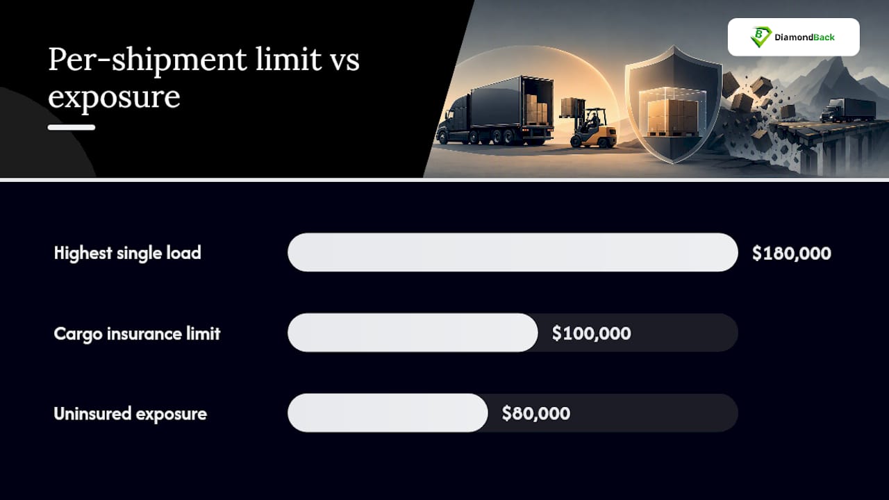 Cargo limit compared with shipment value