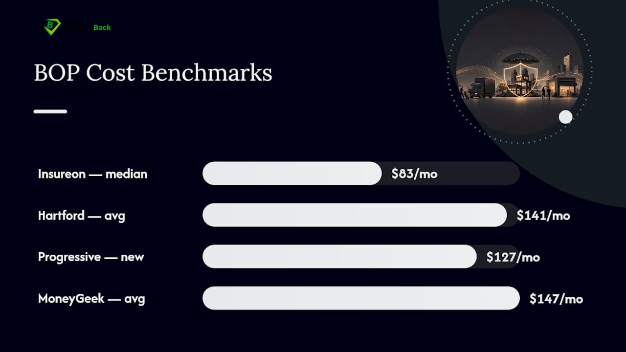 Comparison of published BOP insurance cost benchmarks