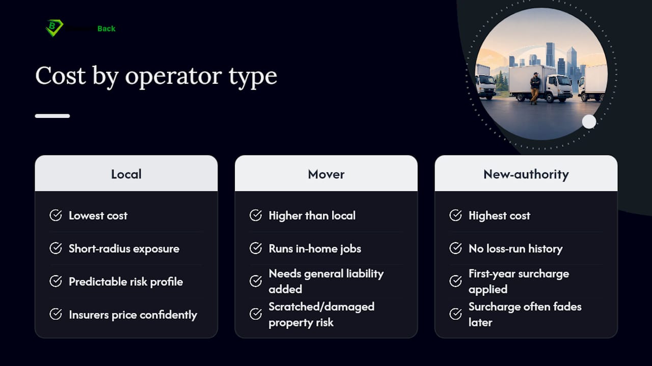 What Drives Average Box Truck Insurance Cost by Operator Type — overview diagram
