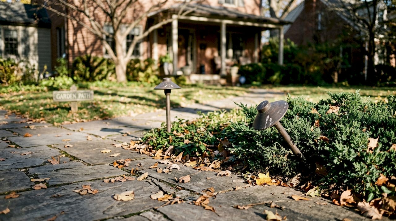 Outdoor light fixtures showing poor placement