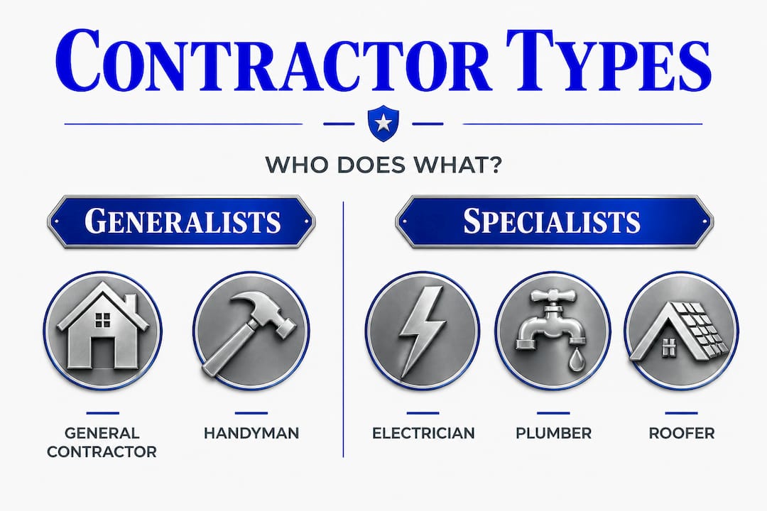 Infographic comparing contractor types and roles