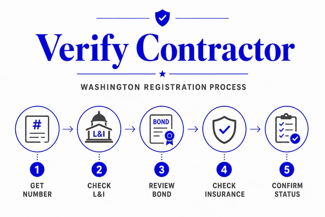 Infographic showing contractor verification steps
