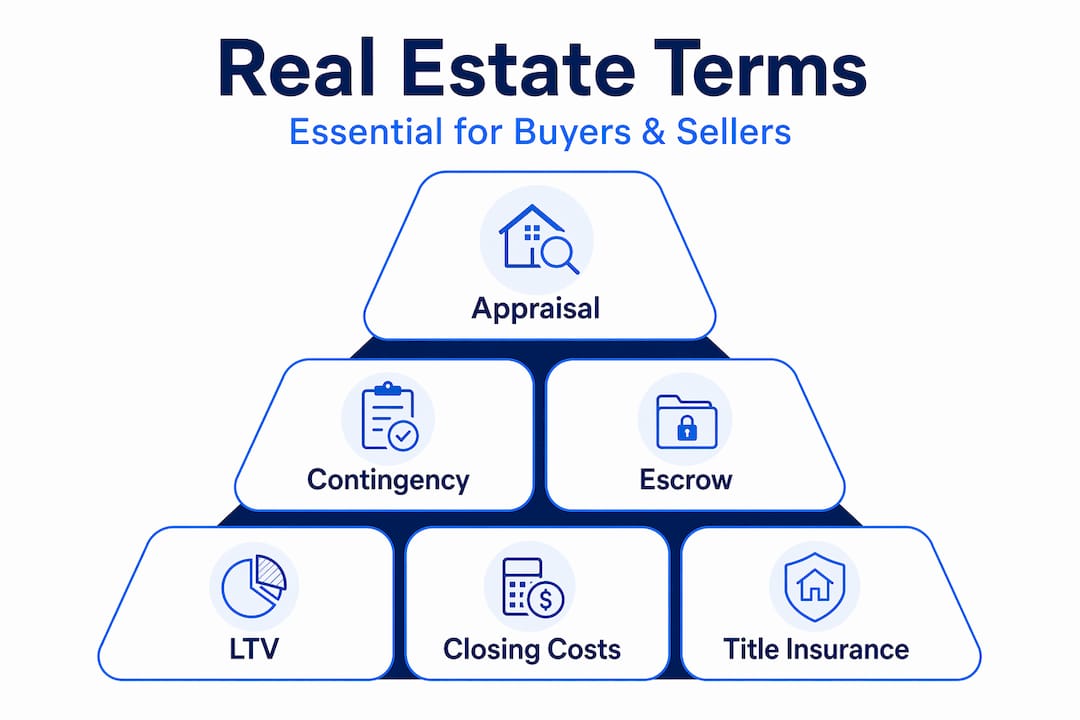 Hierarchical infographic of top real estate terms