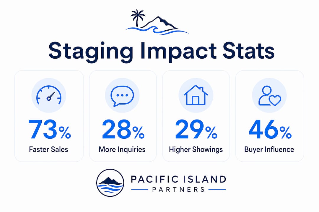 Infographic showing key home staging statistics