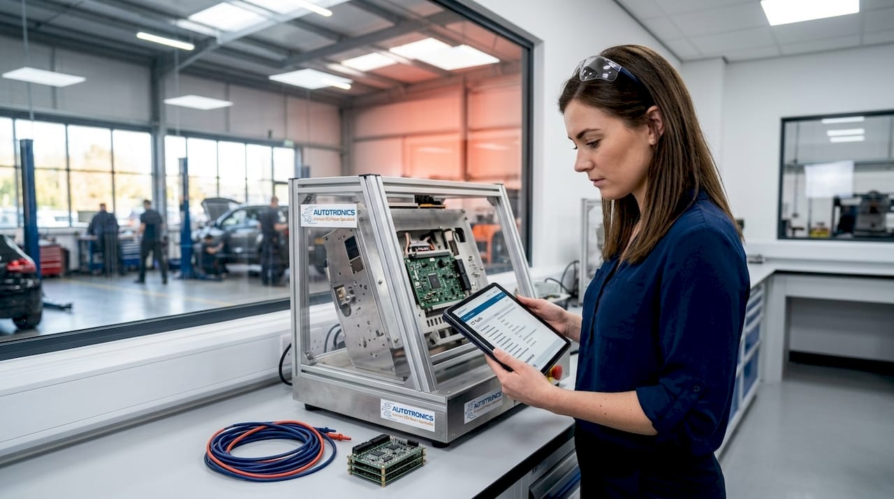 What is electronic module testing in vehicles?