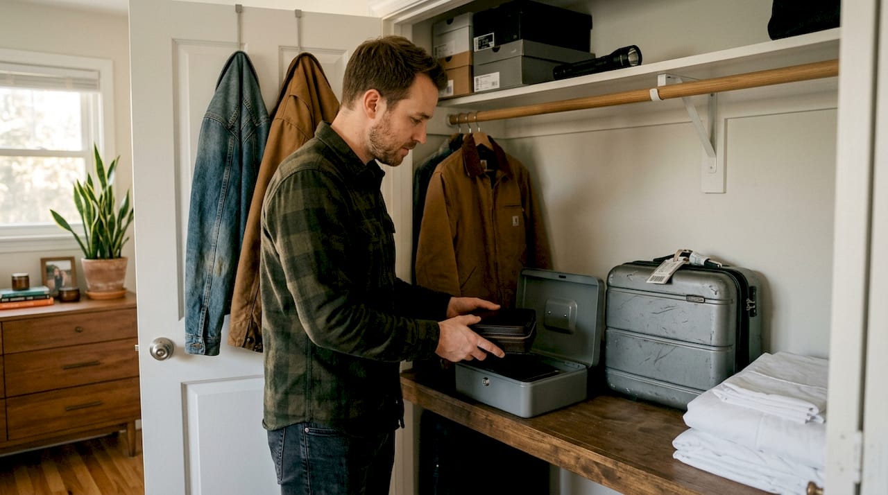 Securing valuables in lockbox before home exchange